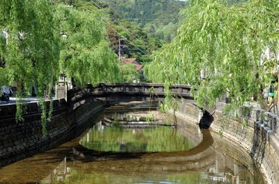 温泉街の風景(これぞ、ザ・城崎温泉!)