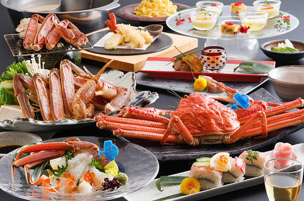 湯楽 プラン詳細 朝夕お部屋食 カニのプロ仲買社長の手腕発揮 カニ合計3匹 カニ三昧プラン 地物茹松葉カニ丸1匹 カニフルコ ス 城崎温泉 お宿とれとれ